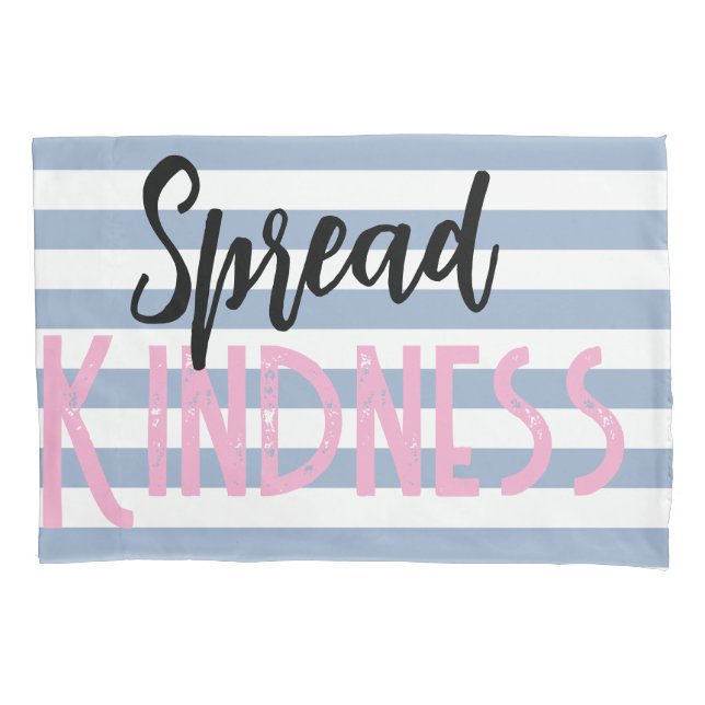 Pillow Case Stripe White and Blue Spread Kindness Kissenbezug (Vorderseite)