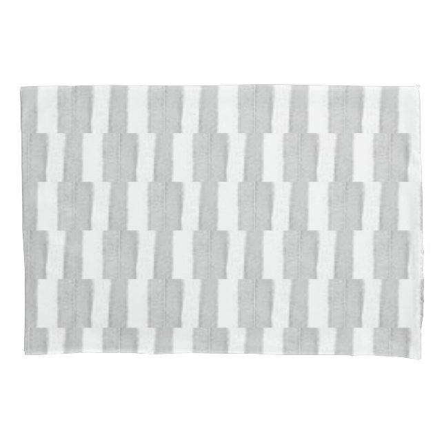 Pillow Case Stripe White and Grey Kissenbezug (Vorderseite)