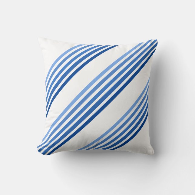 Pillow - Drei Gruppen von blauen Linien in fünf Fa Kissen (Vorderseite)