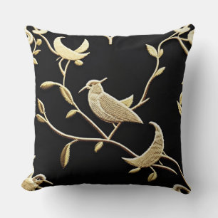 Pillow Golden Nightingale Gold Leaf\Throw Kissen