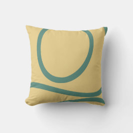 Pillow – Green Lines on Yellow Kissen