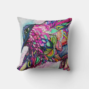 Pillow Hummingbird Zen Tangle von Michele Zurück Kissen