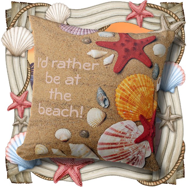 PILLOW - ich wäre eher am Strand - Golden Kissen (Von Creator hochgeladen)