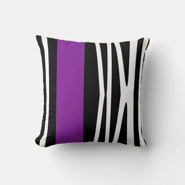 Pillow in der modernen abstrakten Art, schwarz u. Kissen (Vorderseite)