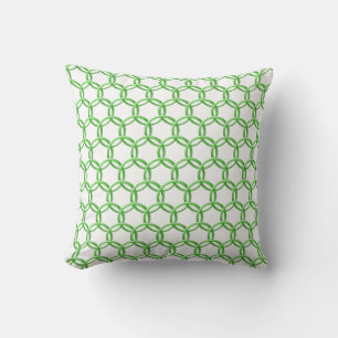 Pillow - Interlocking Green Rings Kissen