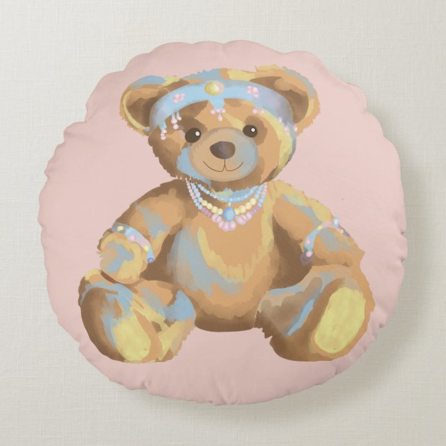 Pillow Jewlery Bear Rundes Kissen (Vorderseite)