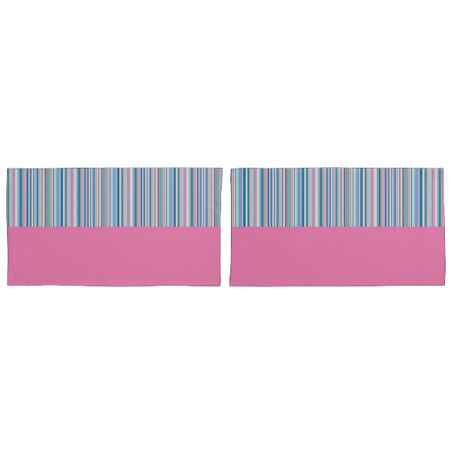 Pillowcase Coves - Candy Stripes Pulver Rosa Kissenbezug (Vorderseite-Set)