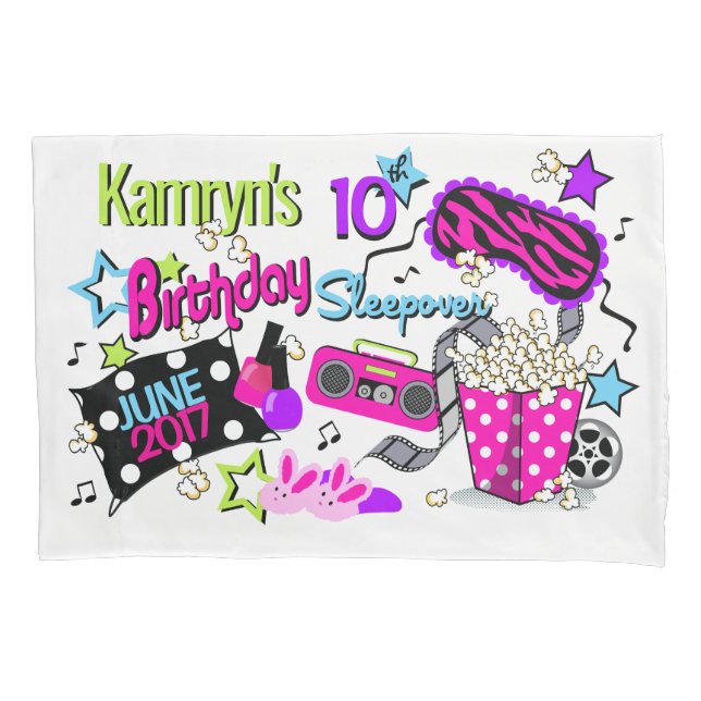 Pillowcase-Party für Girl-Sleepover-Pillowcase Kissenbezug (Vorderseite)