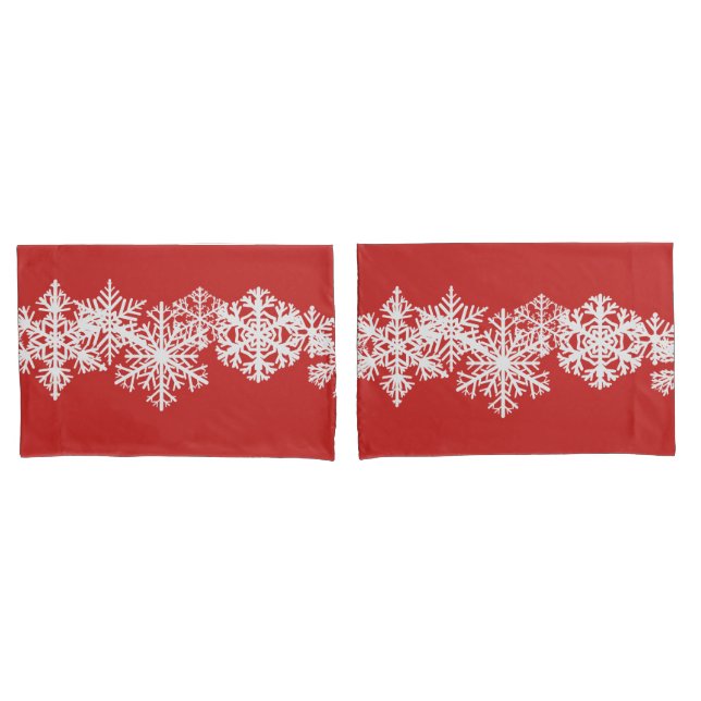 Pillowcase Set Weihnachten Schneeflocken Kissenbezug (Vorderseite-Set)