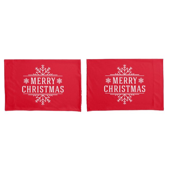 Pillowcase Set Weihnachten Schneeflocken Kissenbezug (Vorderseite-Set)