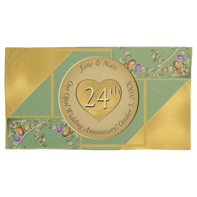 Pillowcase zum 24. Opal-Jubiläum Kissenbezug (Vorderseite-Links)