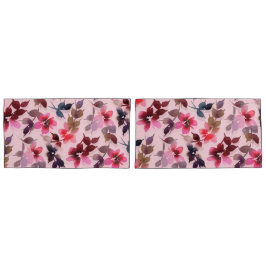 Pillowcases - Blumendruck auf rosa Untergrund Kissenbezug
