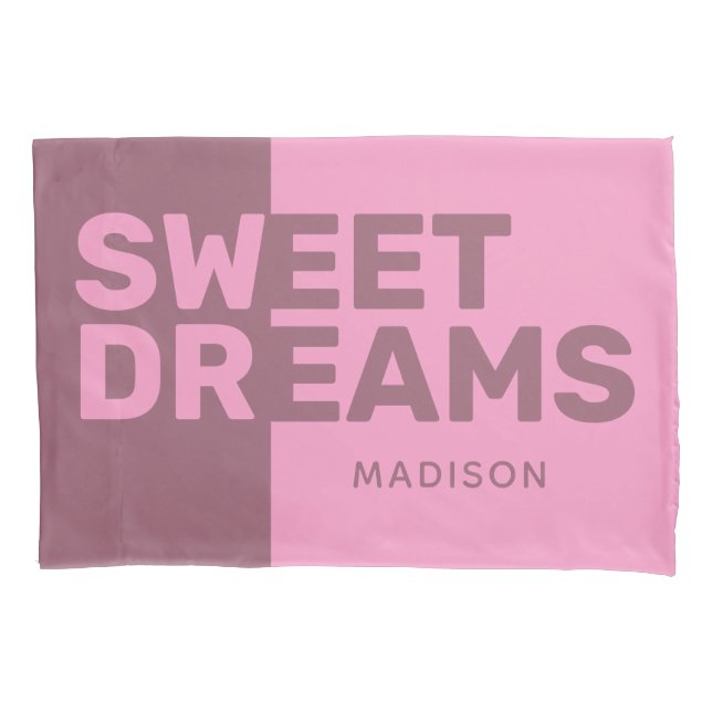 Pillowcases für individuelle Name "Sweet Dreams" Kissenbezug (Vorderseite)
