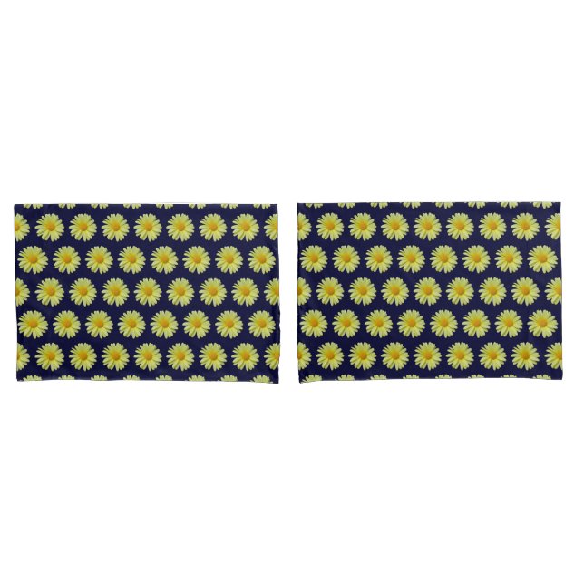 Pillowcases - Gelbe Sterne am Mitternachtshimmel Kissenbezug (Vorderseite-Set)