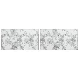 Pillowcases - Schwarz-Weiß-Blumendruck Kissenbezug