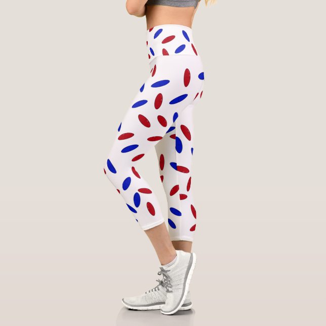 Pills red & Blue Capri Leggings (Links)