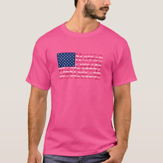 Pilot Airplane American Flag Flugzeug Aviation - U T-Shirt