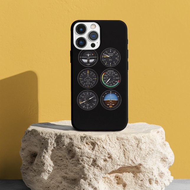 Pilot Airplane cockpit dash Instruments Aviation iPhone 14 Hülle (Von Creator hochgeladen)