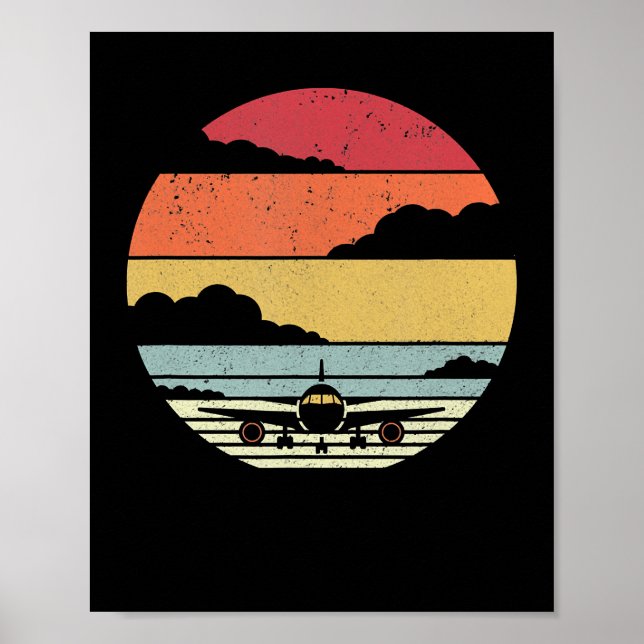 Pilot auf Flugzeugstil Poster (Vorne)