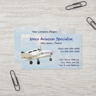 Pilot Aviation Twin Motor Flugzeug Business Card Visitenkarte