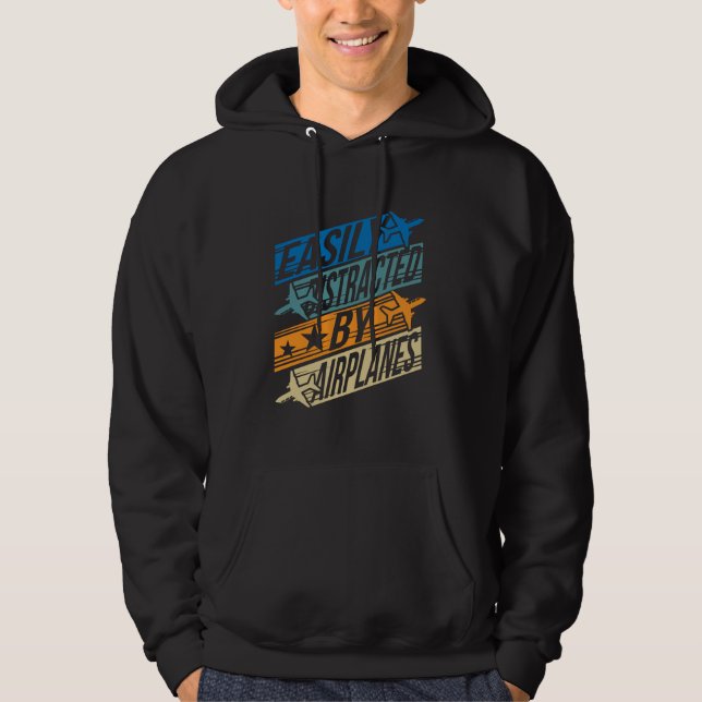 Pilot Aviator Funny - Von Flugzeugen abgelenkt Hoodie (Vorderseite)
