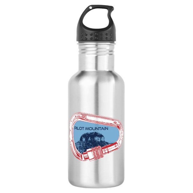 Pilot Berg North Carolina Klettersteig Carabiner Edelstahlflasche (Vorderseite)
