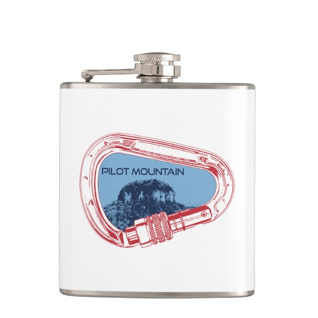 Pilot Berg North Carolina Klettersteig Carabiner Flachmann (Vorderseite)