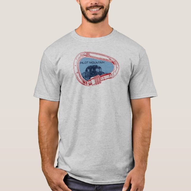 Pilot Berg North Carolina Klettersteig Carabiner T-Shirt (Vorderseite)