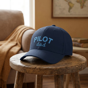 Pilot Dad Blue Aviation Benutzerdefinierter Name R Bestickte Baseballkappe