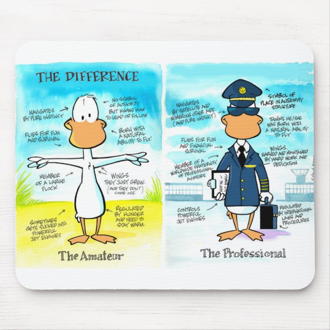 Pilot Differences Aviation Cartoon Mouse Pad Mousepad (Vorne)