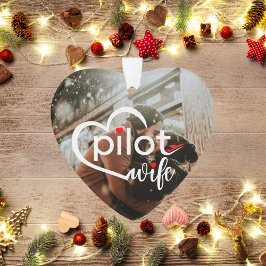 Pilot Ehefrau Typografie Herz & Flugzeug, Niedlich Ornament