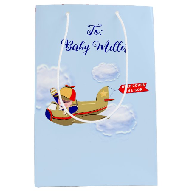 Pilot eines Babyflugzeugs Mittlere Geschenktüte (Vorderseite)