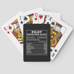 Pilot Ernährungsfakten – Lustiges Aviatik-Geschenk Spielkarten