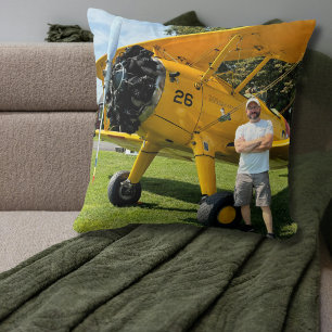 Pilot Erster Alleinflug Foto Flugzeug Personalisie Kissen