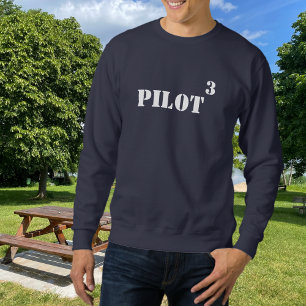 Pilot Familie aus 3 Cool Minimalist Aviation Sweatshirt