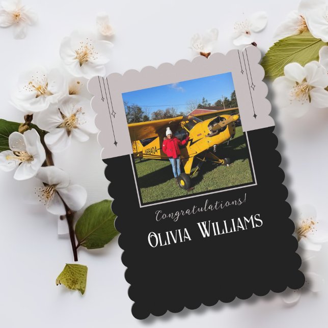 Pilot First Solo Foto, Custom Aviation Card (Von Creator hochgeladen)