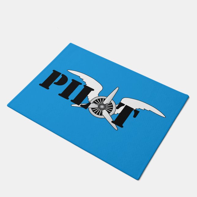 Pilot Flüge Luftfahrzeug Motor Propeller Fußmatte (Schrägansicht)