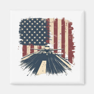 Pilot Flugzeug Amerikanische Flagge Flugzeug Luftf Magnet