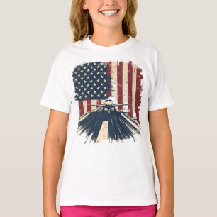 Pilot Flugzeug Amerikanische Flagge Flugzeug Luftf T-Shirt