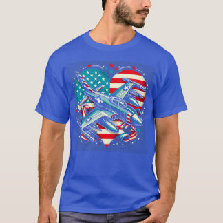Pilot Flugzeug amerikanische Flagge USA Frauen Vin T-Shirt