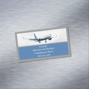 Pilot-Flugzeug eines Flugzeugkapitän in Sky Magnetische Visitenkarte