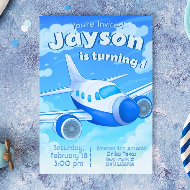 Pilot - Flugzeugjunge zum Geburtstag Einladung (Von Creator hochgeladen)