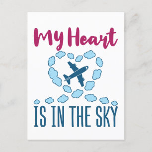 Pilot Frau Mein Herz Ist Am Himmel Postkarte