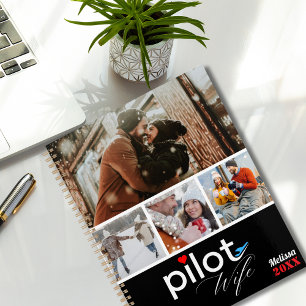 Pilot Frau Typografie & Flugzeug, Minimalistische  Planer