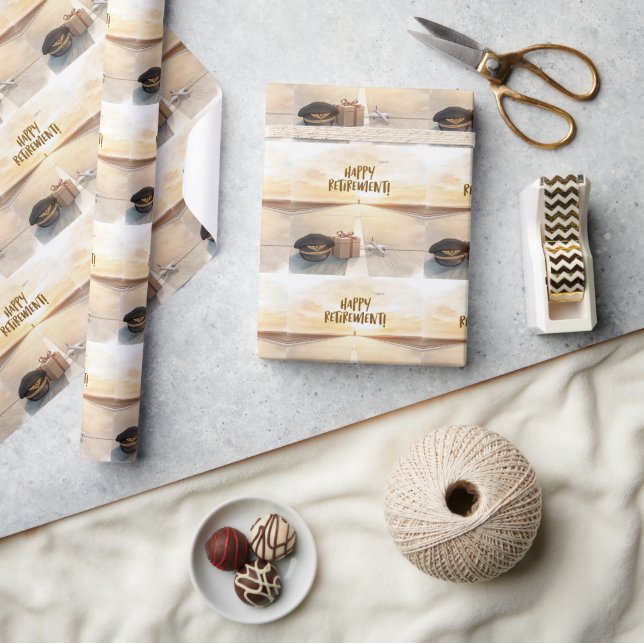 Pilot  Happy retirement Geschenkpapier (Kunsthandwerk)