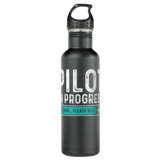 Pilot im Gange Bitte warten Funny Aviation Pilot Edelstahlflasche