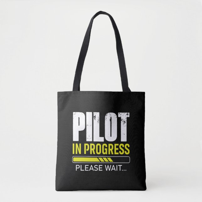 Pilot in Ausbildung… Bitte warten | Geschenkidee f Tasche (Vorderseite)