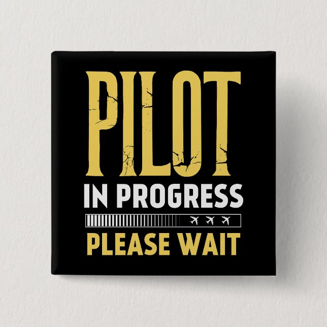 Pilot in Ausbildung – Ladebalken Aviatikk Design Button (Vorderseite)