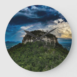 Pilot Mountain NC Staat Park | nach Sturm Regenbog Große Wanduhr