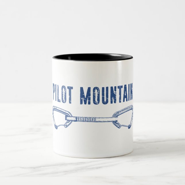 Pilot Mountain North Carolina Kletter Quickdraw Zweifarbige Tasse (Mittel)